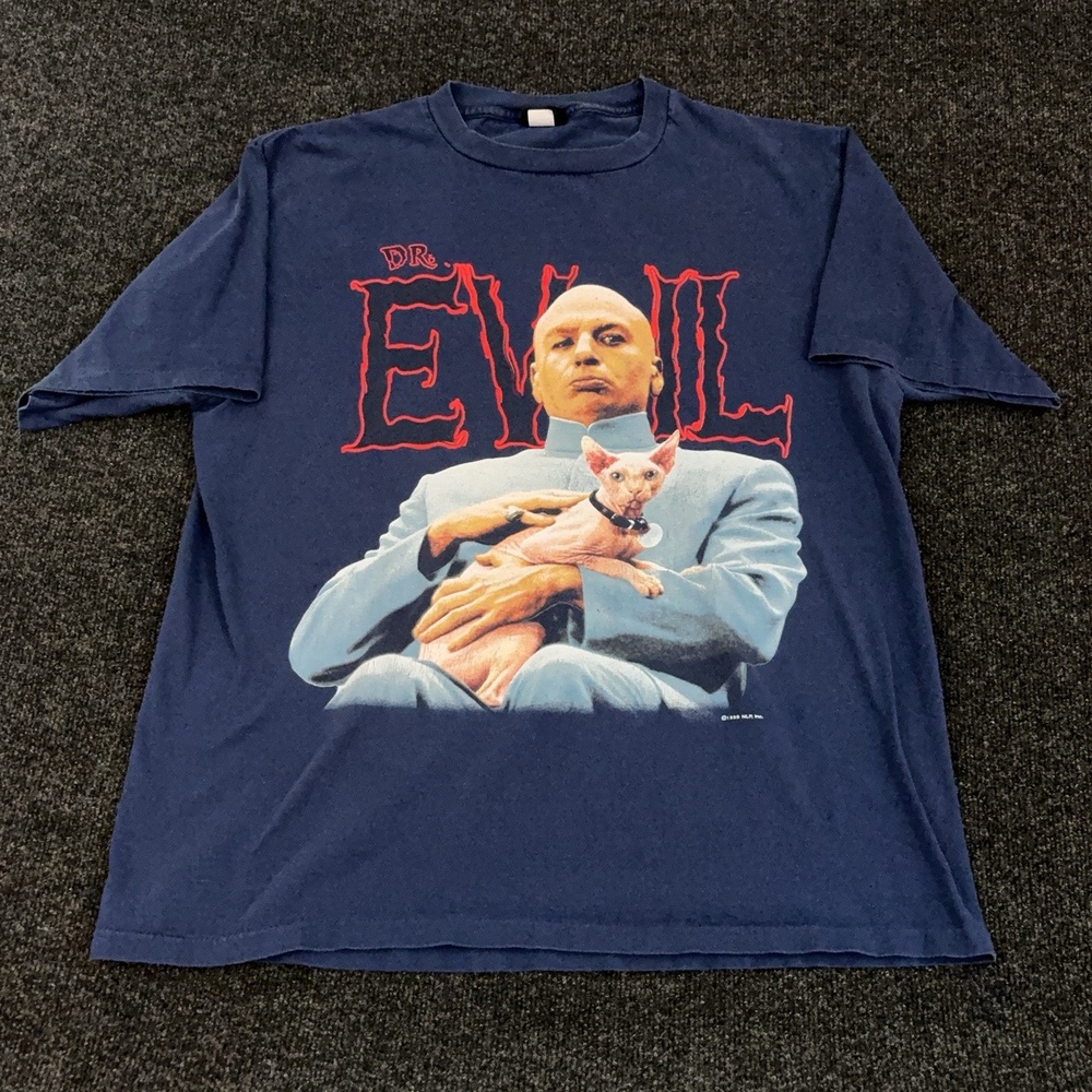 Vintage Changes Shirt Mens XL Blue Dr Evil Mr Bigglesworth Austin Powers T Shirt